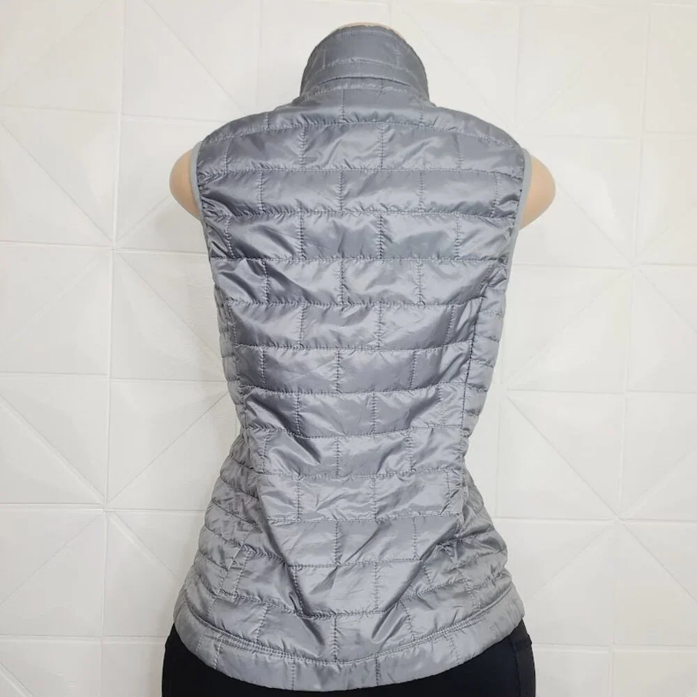 Patagonia Women's Gray Nano Puff Down Sleeveless Mock Neck Puffer Vest‎ Size M